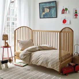 Ochre Seersucker Kids Stripe Cotton Bedding Set