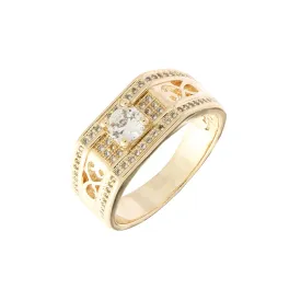 14K Gold luxurious solitaire Men's rings