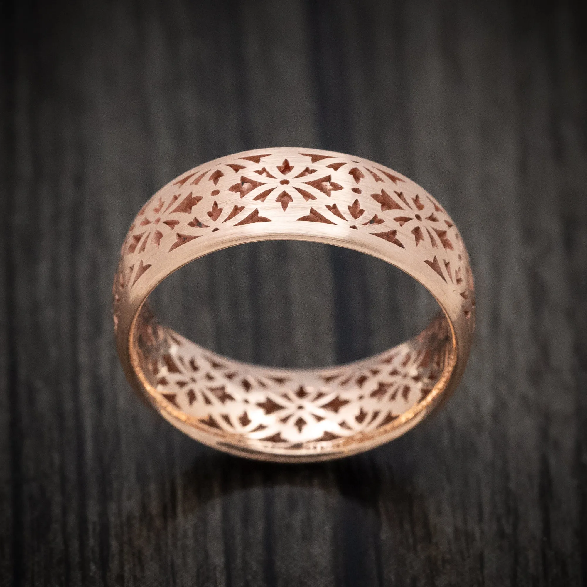 14K Rose Gold Cut-Through Band Custom Made Men's Ring