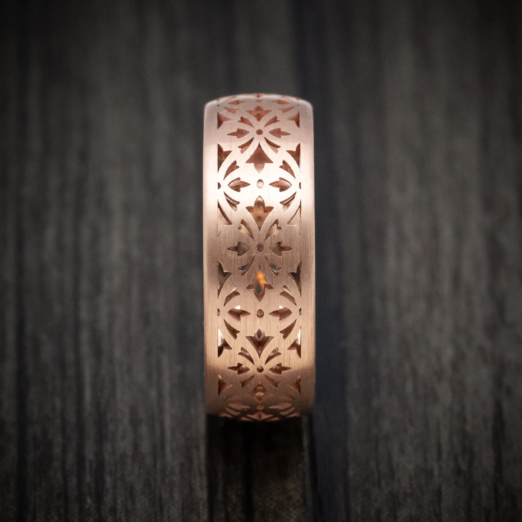 14K Rose Gold Cut-Through Band Custom Made Men's Ring