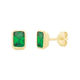 9CT Created Emerald Studs M3147