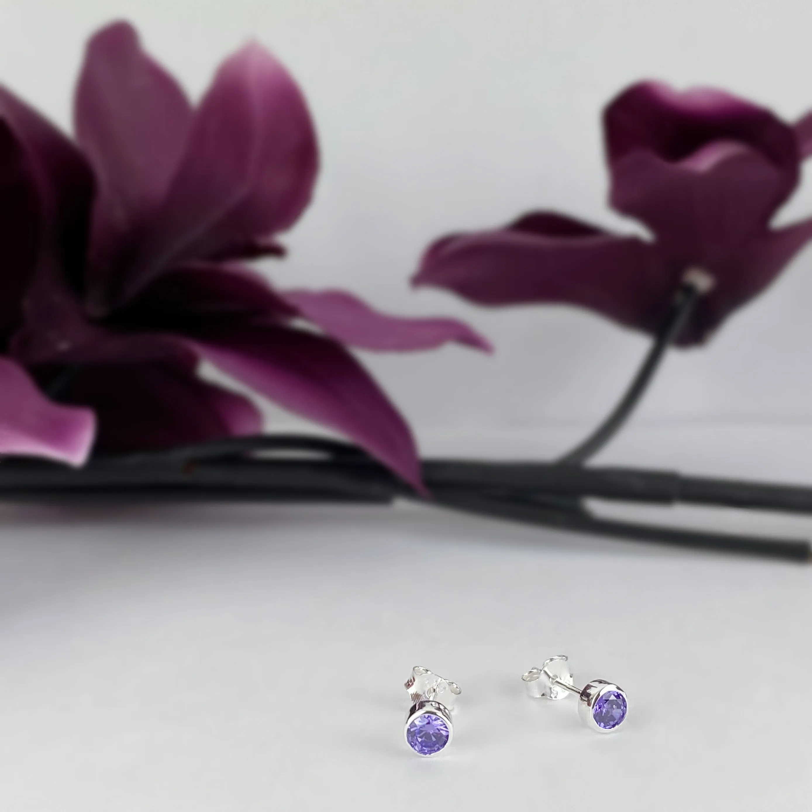 Amethyst Sparkle Studs (Feb) - SE5054