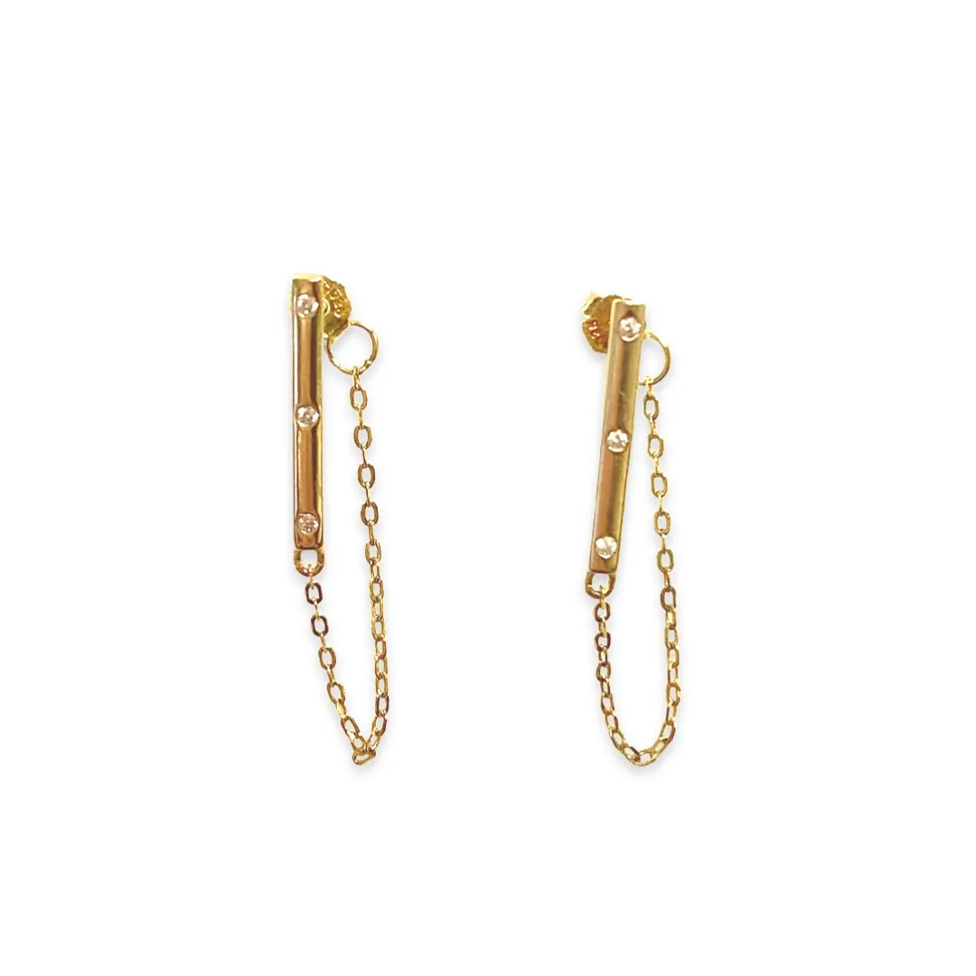 Barbara Chain Stud Earrings