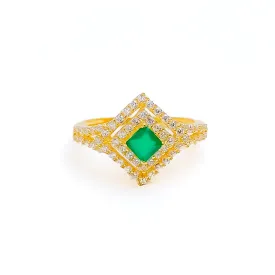 Beautiful Layered Geometric CZ Ring