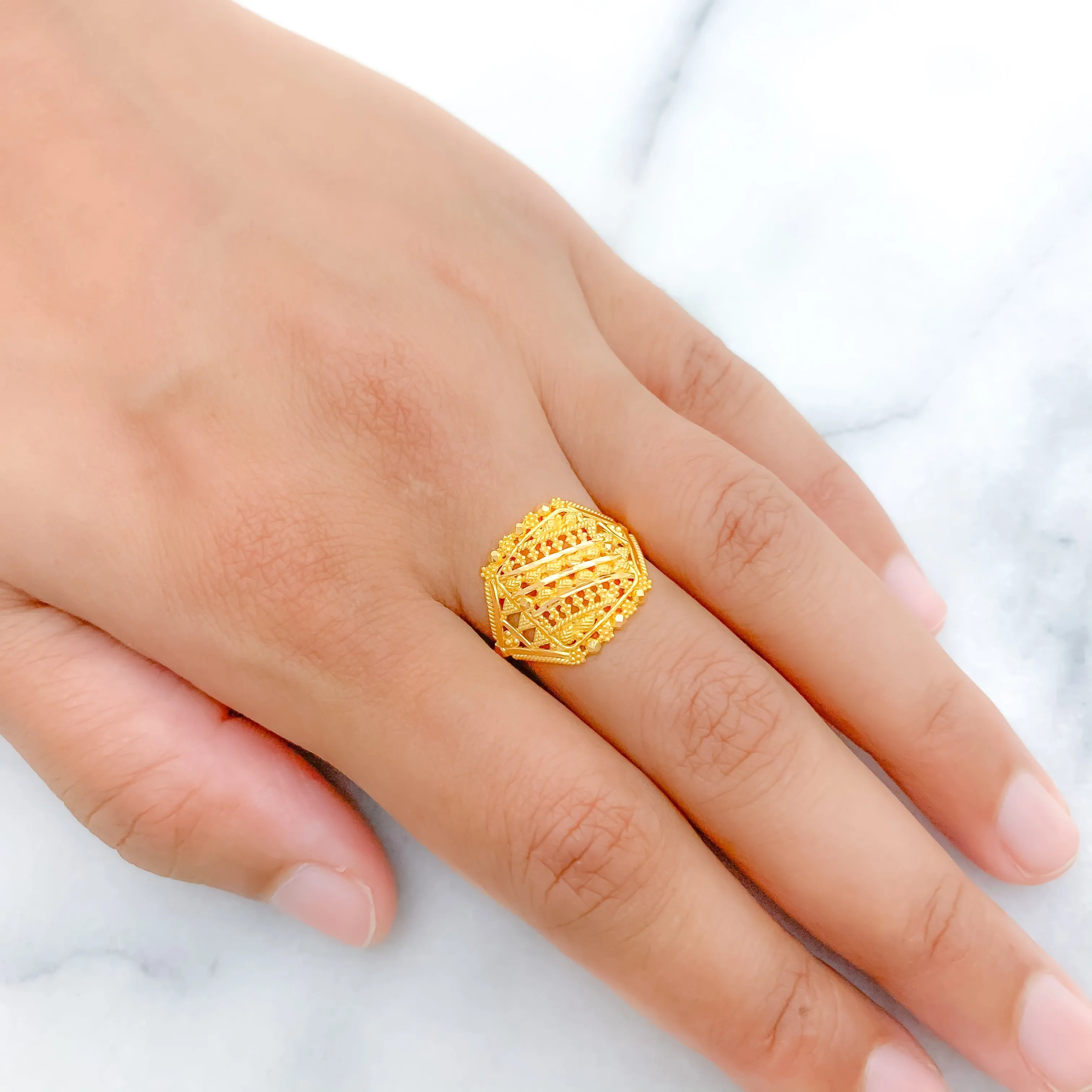 Beautiful Square Gold Ring