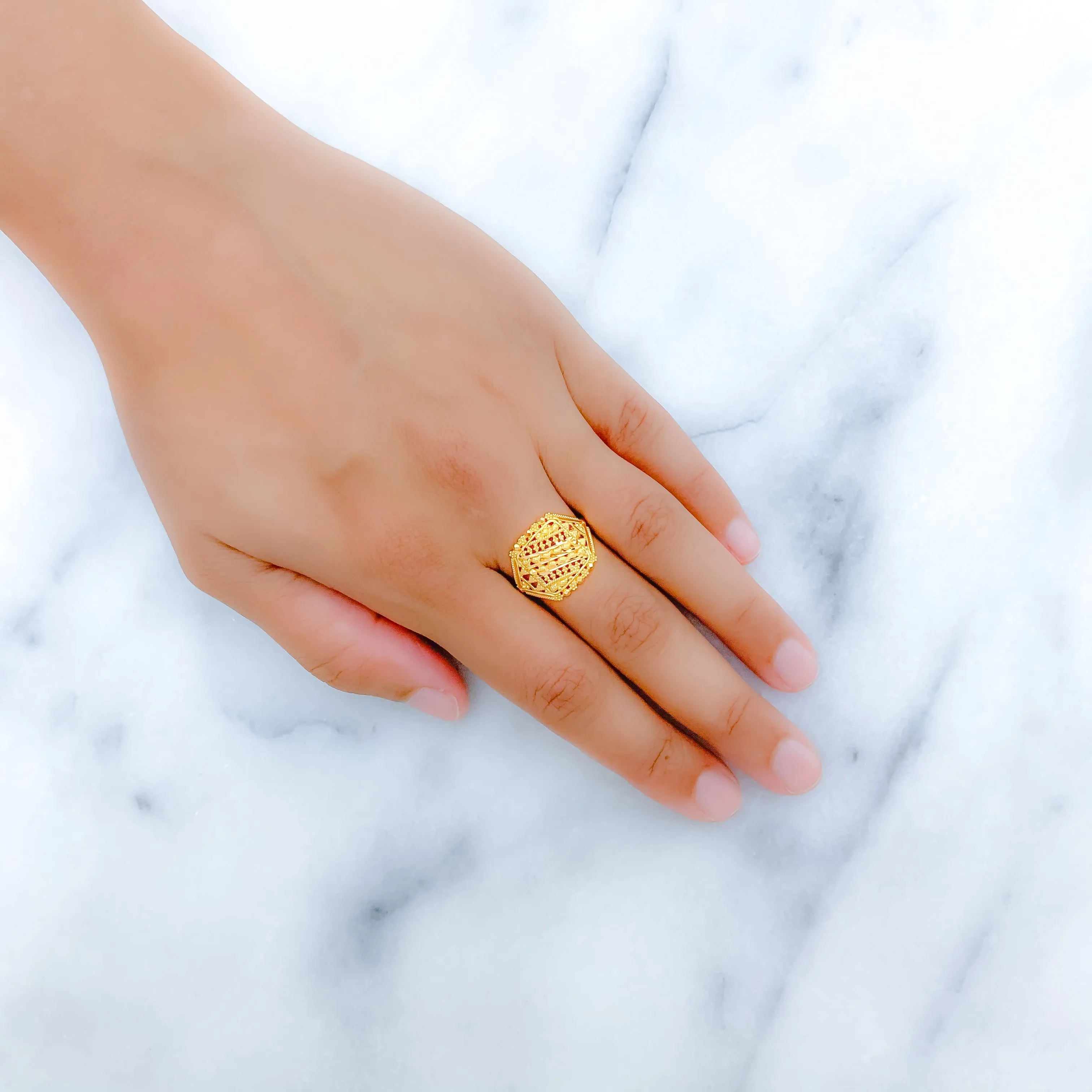 Beautiful Square Gold Ring