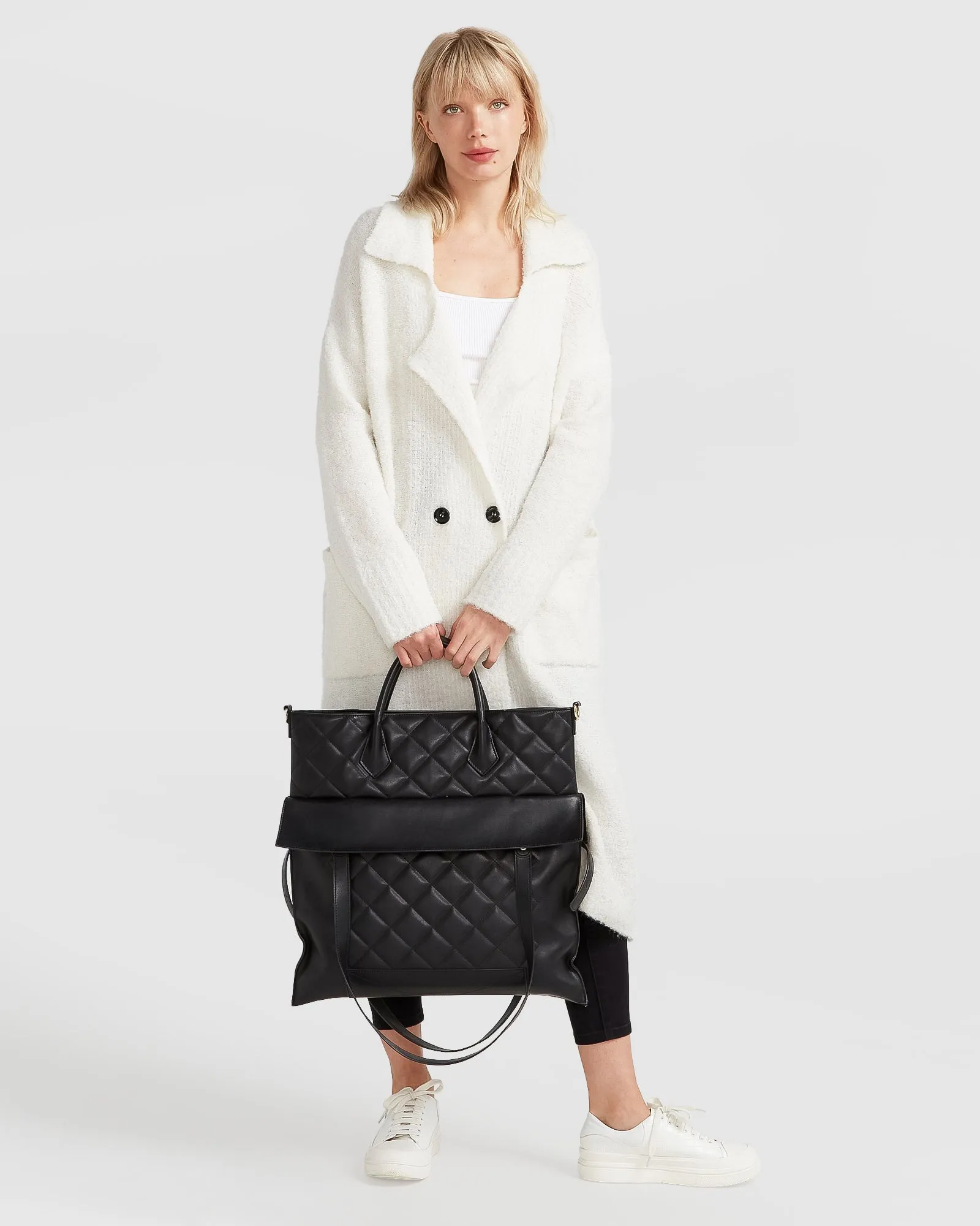 Born To Run Sustainable Sweater Coat - White