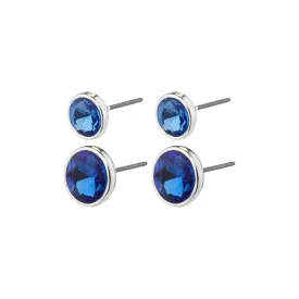 CALLIE recycled crystal earrings blue/silver-plated