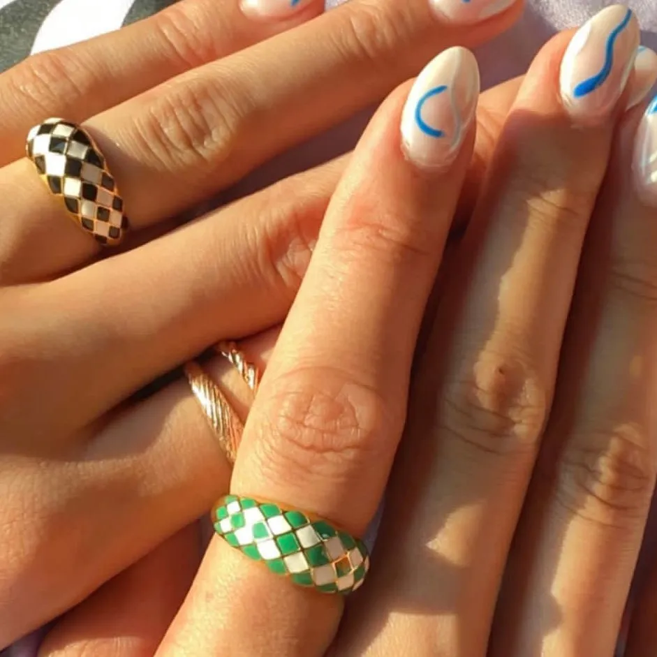 Checker Rings - Set of 2