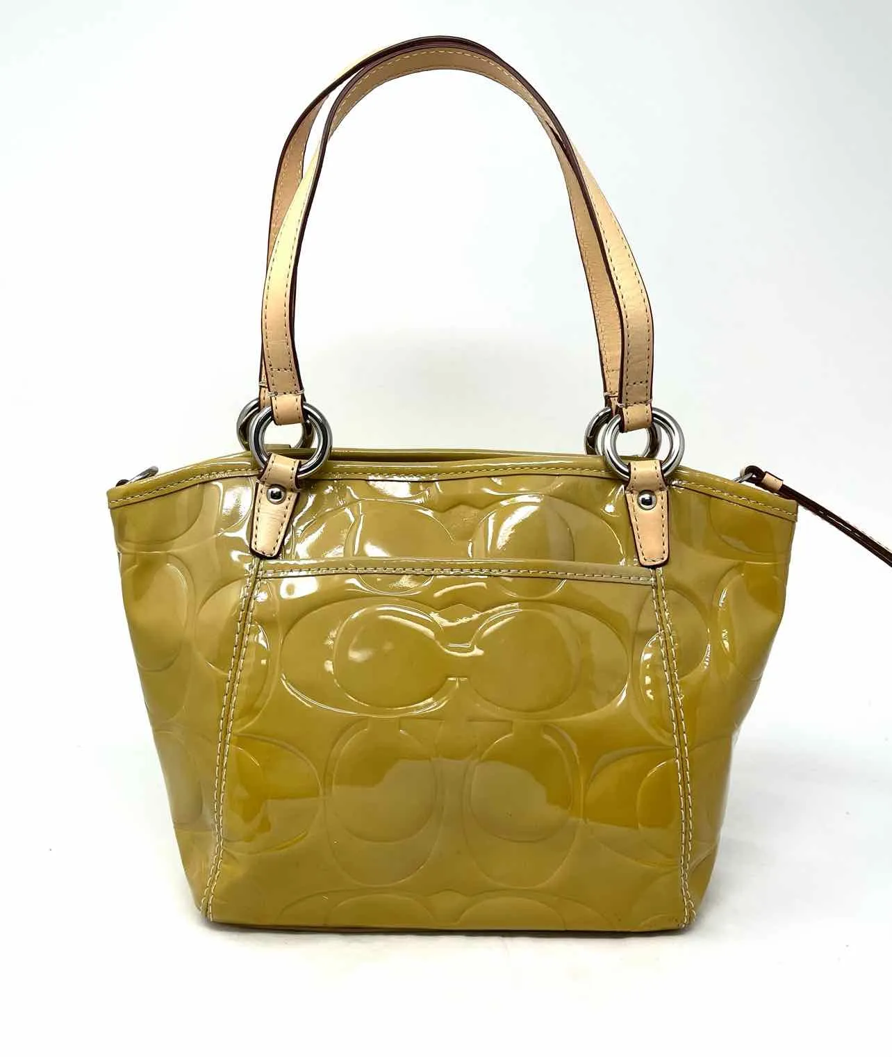 Coach Tan Signature Patent Leather NEW Designer Tote