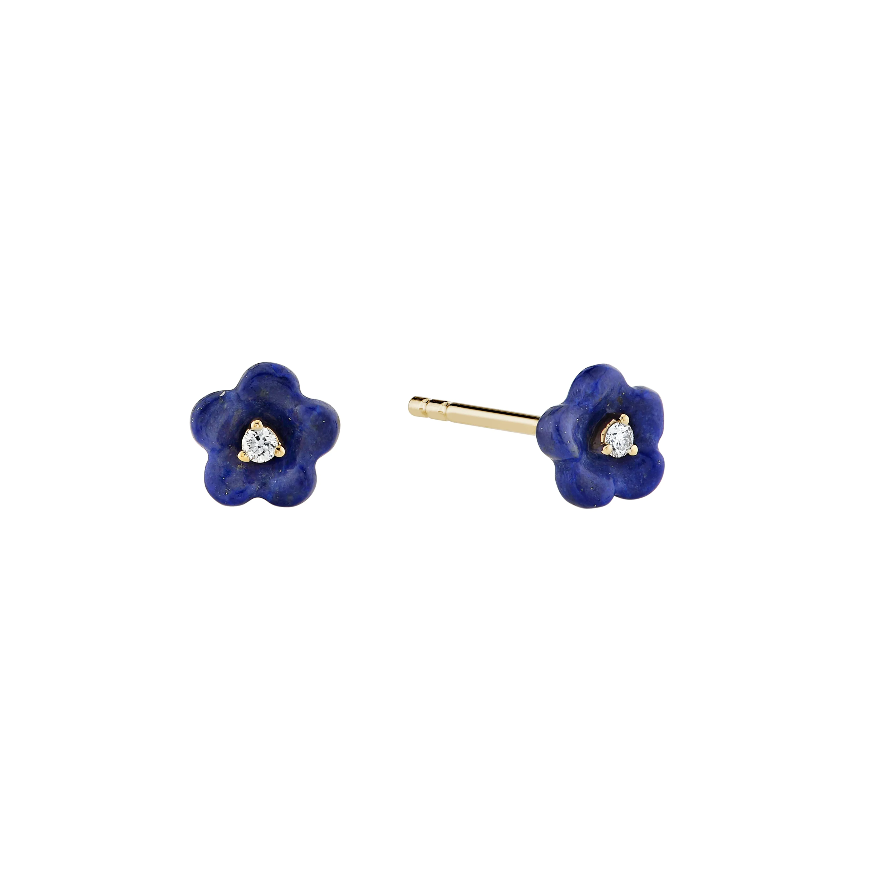 Diamond Blossom Lapis Lazuli Studs