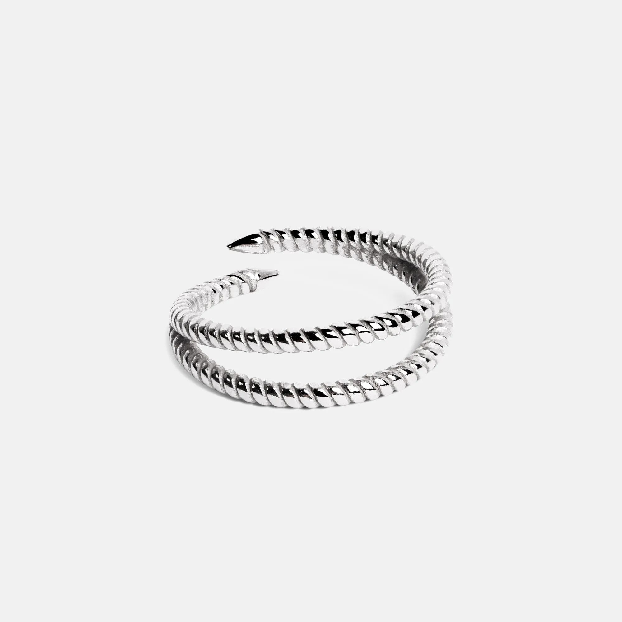 Doble Twist Silver Ring