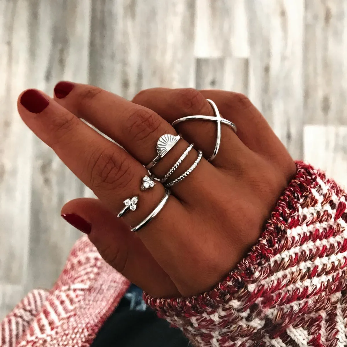 Doble Twist Silver Ring