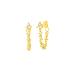 ETTA CRYSTAL CHAIN EARRINGS GOLD