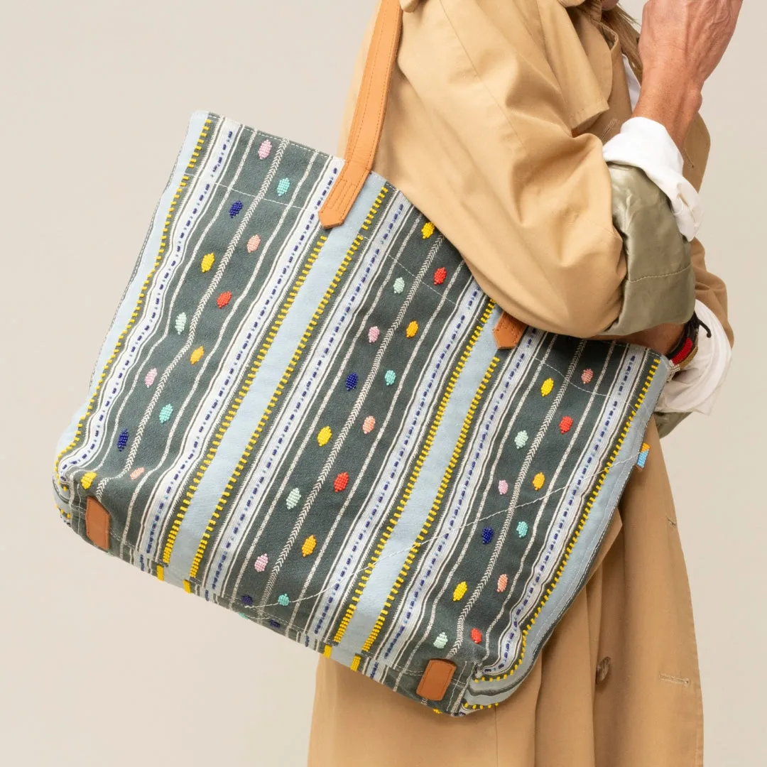 Go-To Tote - Beaded Bisa Stripe