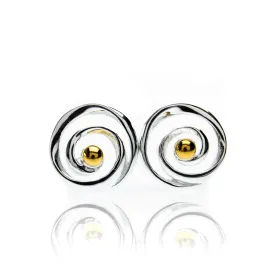 Gold swirl studs