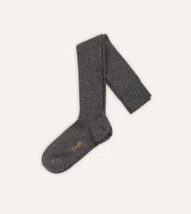 Grey Wool Over-The-Calf Socks