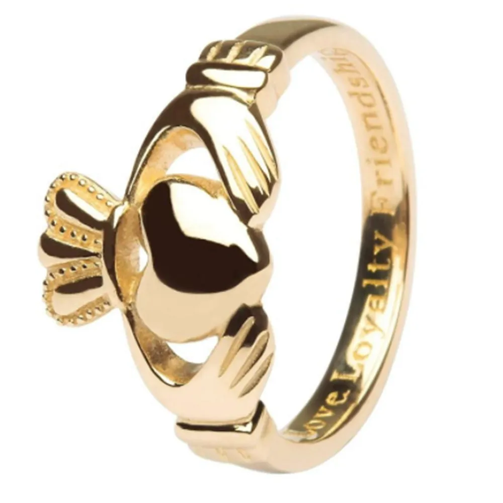 Ladies Irish Claddagh Ring - Gold