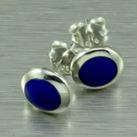 Lapis Lazuli silver stud earrings