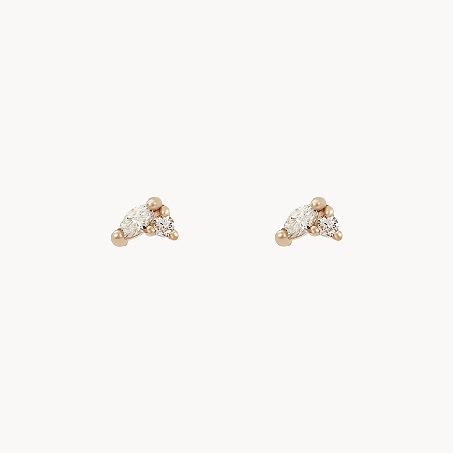 Lean on me diamond stud - 14k yellow gold