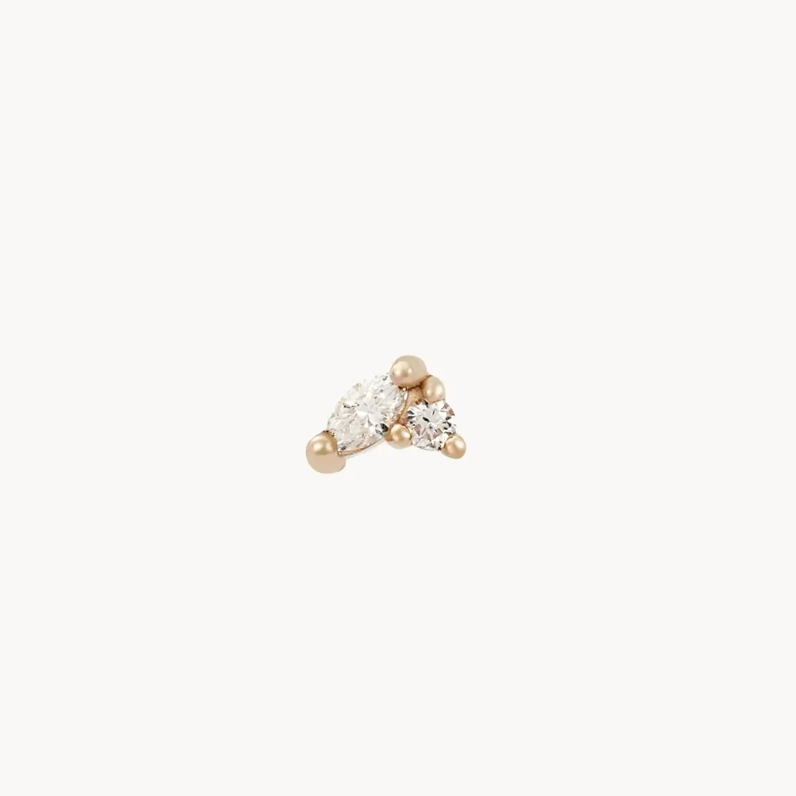 Lean on me diamond stud - 14k yellow gold