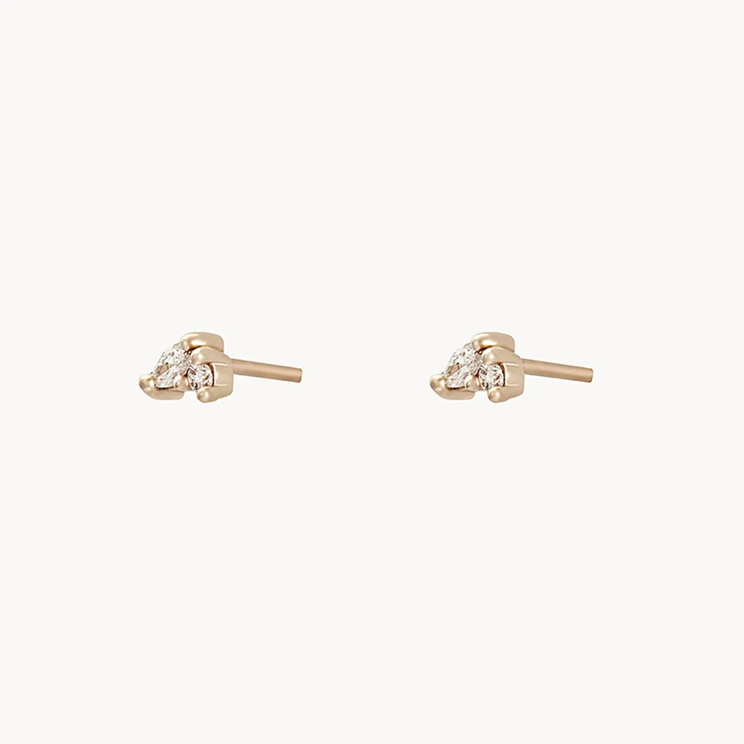 Lean on me diamond stud - 14k yellow gold