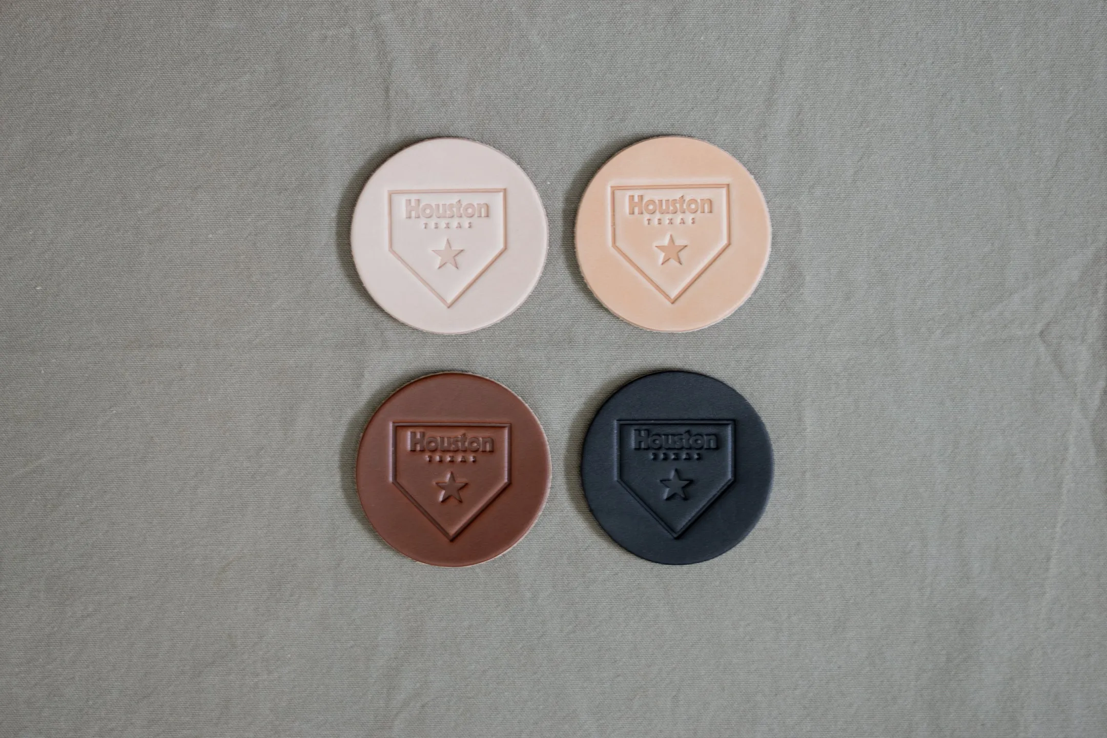 Leather Coaster | Houston Home Plate | Manready Mercantile