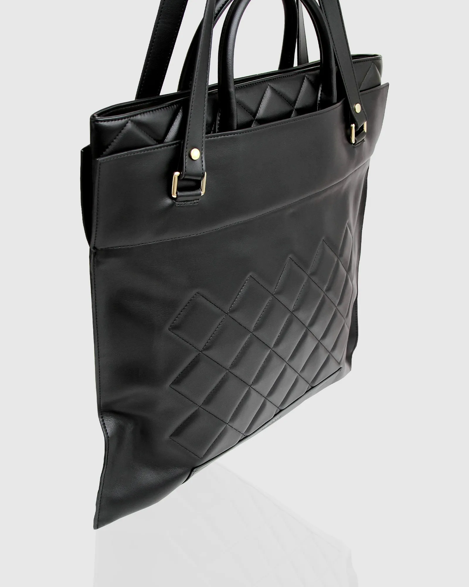 Lost Lovers Quilted Leather Tote - Black