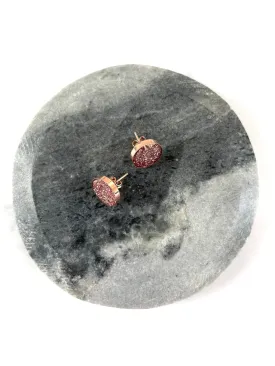 Luxe Resin Sparkle Leather Rose Gold Studs 12mm