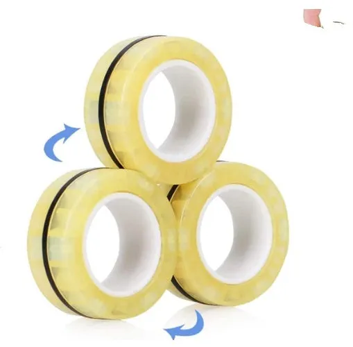 Magnetic Fidget Rings - Glow in the Dark 3pce