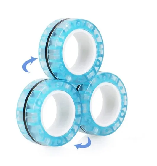 Magnetic Fidget Rings - Glow in the Dark 3pce