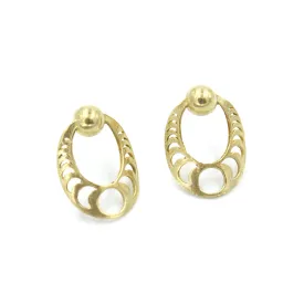 Moon Phase Studs - Brass