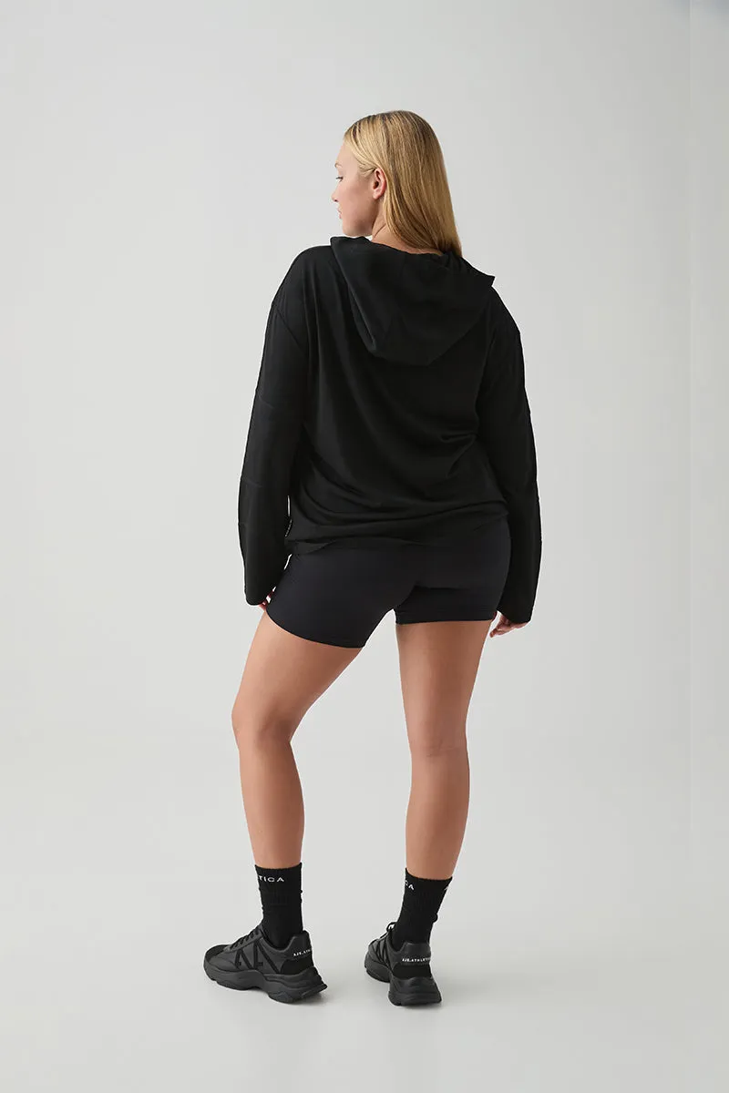 Panelled Merino Long Sleeve Hoodie 450