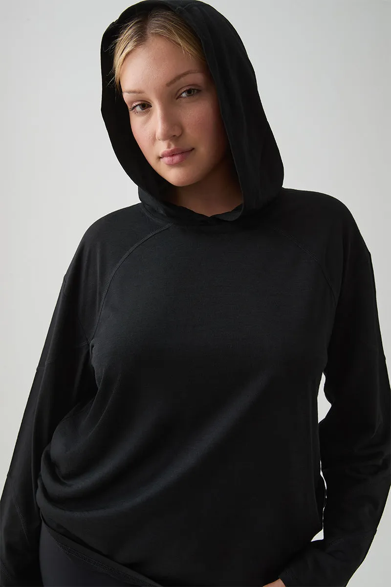 Panelled Merino Long Sleeve Hoodie 450