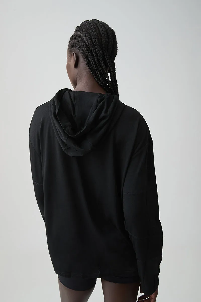 Panelled Merino Long Sleeve Hoodie 450