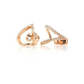 Pave Diamond V Claw Studs