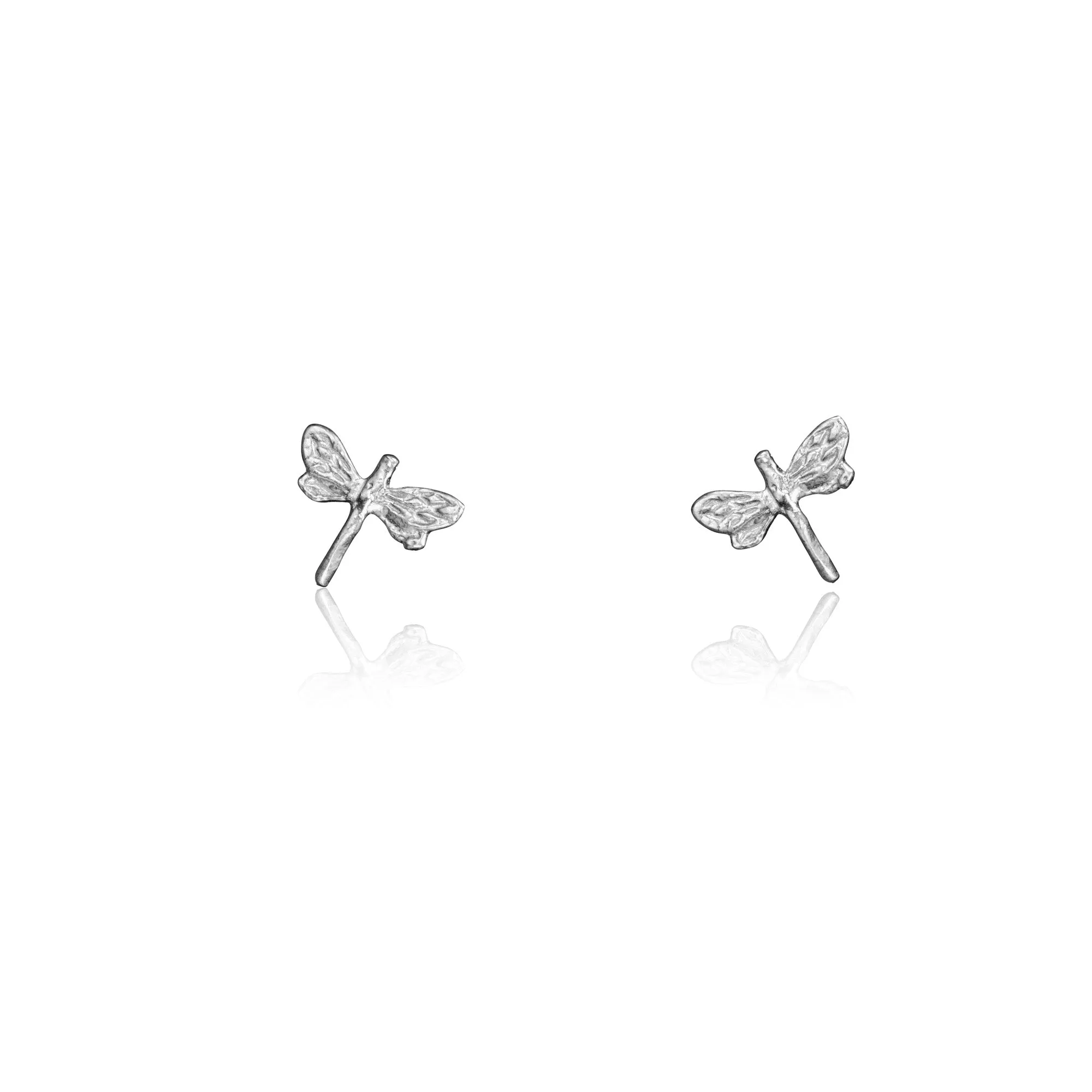 Silver Dragonfly Studs