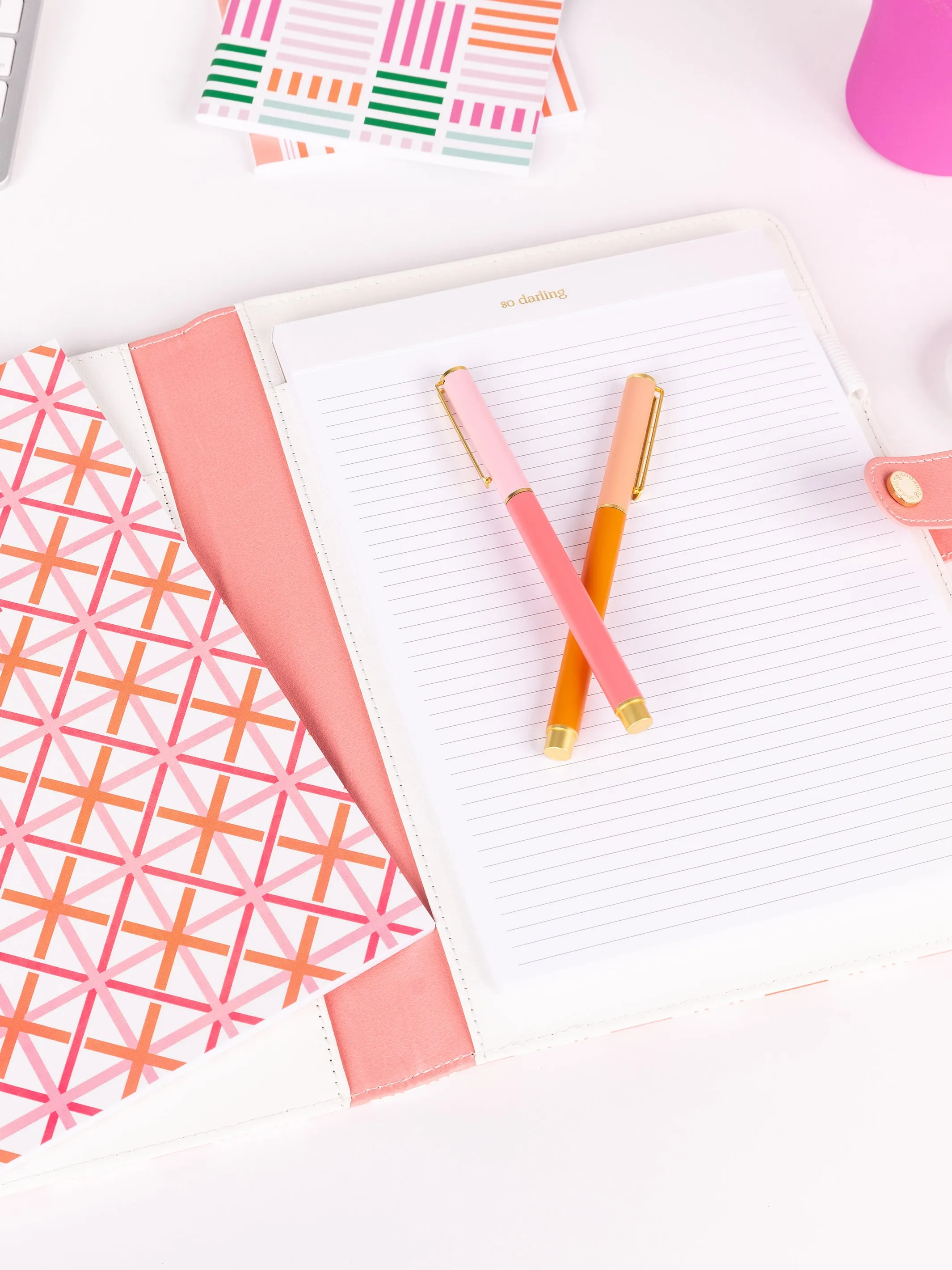 Snap Cap Pen | Colorblock Pink