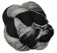 Speckled BFL Platinum - Black Rainbow