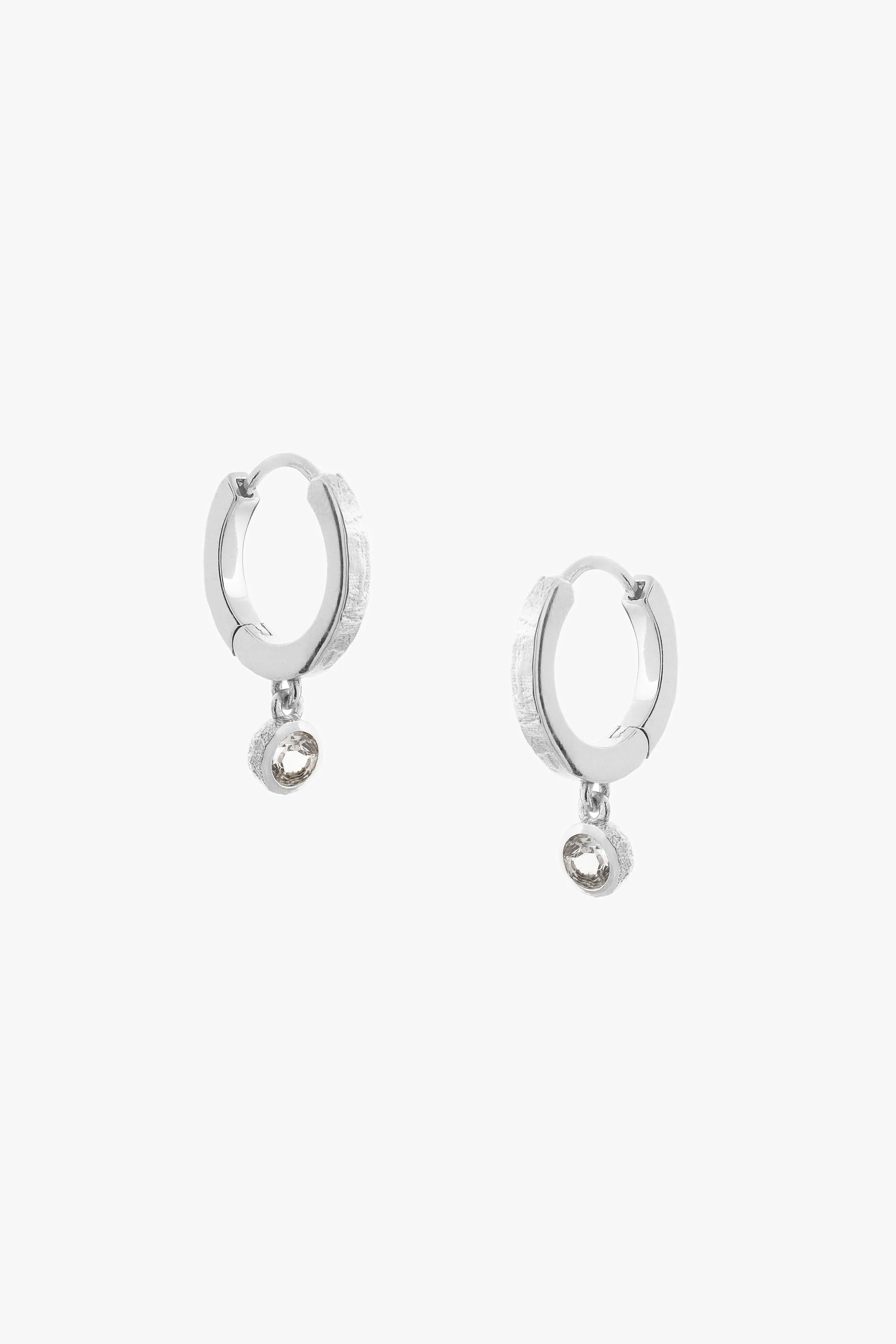 White Topaz Hoop Earrings